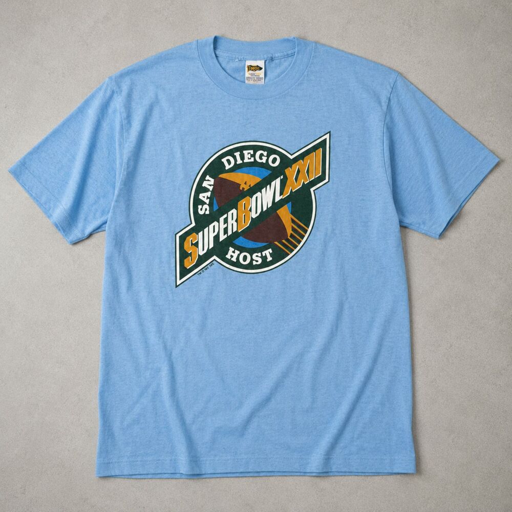 Trench Super Bowl XXII T Shirt XL Vintage 1987 San Diego Host nfl Made US